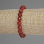 Bracelet en cornaline facettée, perles de 8 mm ±, longueur 18 cm ± élastique