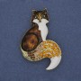 Broche-pendentif Renard émaillé avec strass 54 × 35 mm