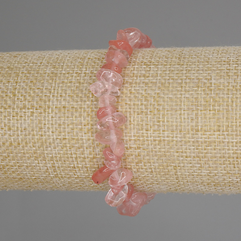 Bracelet en calcédoine éclats, diamètre 6-9×3,5 mm ±, longueur 18 cm ± élastique