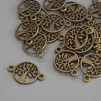 Connecteur de bijouterie, diamètre 18×12 mm, trou Ø 1,6 mm, conditionnement 22 pièces ±, couleur bronze