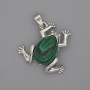 Pendentif Grenouille Malachite 29×28 mm ±, longueur 37 mm ±