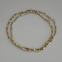 Perles d'hématite dorées, facettées, diamètre 2 x 2 mm ±, sur fil, longueur 40 cm+