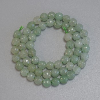 Perles de jade facettées, boule de 6 mm ±, longueur 36 cm ± sur fil