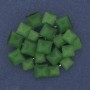 Broche-pendentif Accent œil de chat vert métal argenté 46×50 mm+