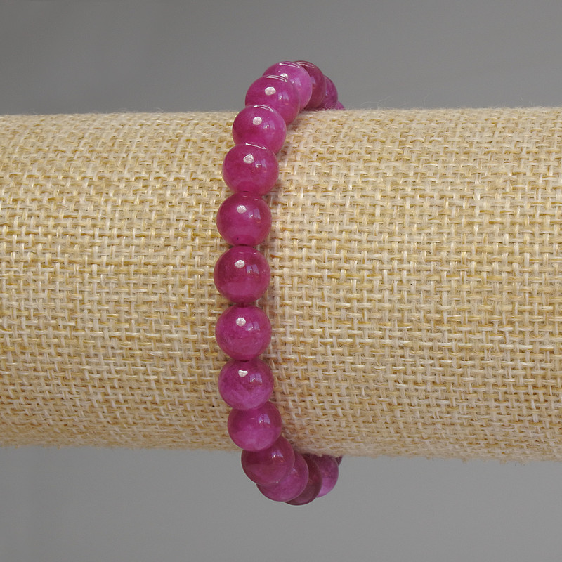 Bracelet en tourmaline, perles lisses, diamètre 8 mm ±, longueur 18 cm, élastique