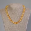 Collier en citrine, perles sphériques lisses, diamètre 10 mm ±, longueur 50 cm ±, avec fermoir