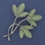 Broche-pendante Fleur œil-de-chat argenté métal 44×62 mm+