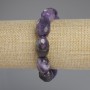 Bracelet en améthyste facettée, galets de 17-20×12-16 mm ±, longueur environ 18 cm, élastique