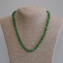 Collier en chrysoprase facetté, cube, diamètre 7 mm ±, longueur 50 cm ±, avec fermoir