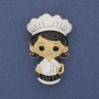 Broche Chef émail coloré métal doré 46 × 27 mm+