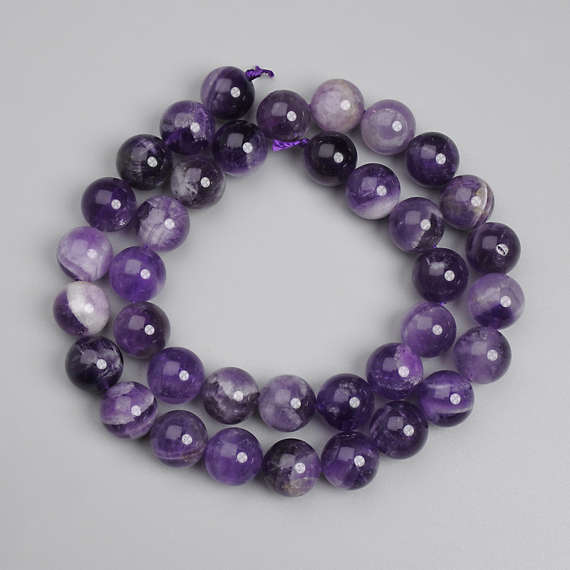 Perles d'améthyste lisses 10,5 mm sur fil