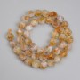 Perles de citrine facettées 8×7 mm ±, longueur environ 37 cm sur fil