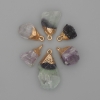 Pendentif fluorite en pierre brute, monture en métal doré, 18-27×12-16 mm ± assortiment de tailles