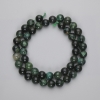 Perles d'émeraude, sphères lisses, diamètre 8,5 mm +/- longueur 39 cm sur fil