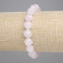 Bracelet quartz rose à facettes, diamètre 10×8,5 mm ±, longueur environ 18 cm ±, élastique