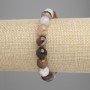 Bracelet en agate facettée, perles de 10 mm de diamètre, longueur 18 cm ±, élastique