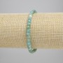 Bracelet en amazonite facettée, cubes de 4 x 4 mm, longueur 18 cm, élastique