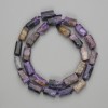 Perles facettées en charoïte, 12–14×6,5–7 mm, enfilées sur fil, longueur environ 41 cm