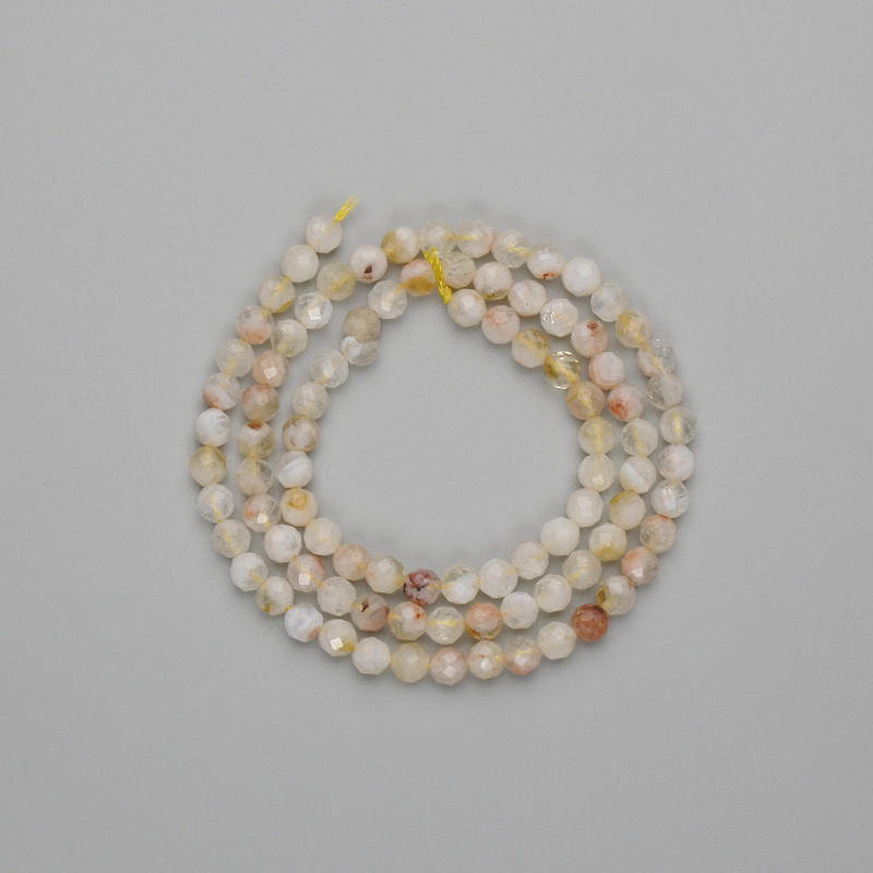 Perles de citrine facettées, boules de 4 mm ±, longueur environ 40 cm sur fil