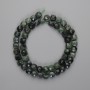 Perles jaspe océanique facettées en cube 7×7 mm, longueur 39 cm ±