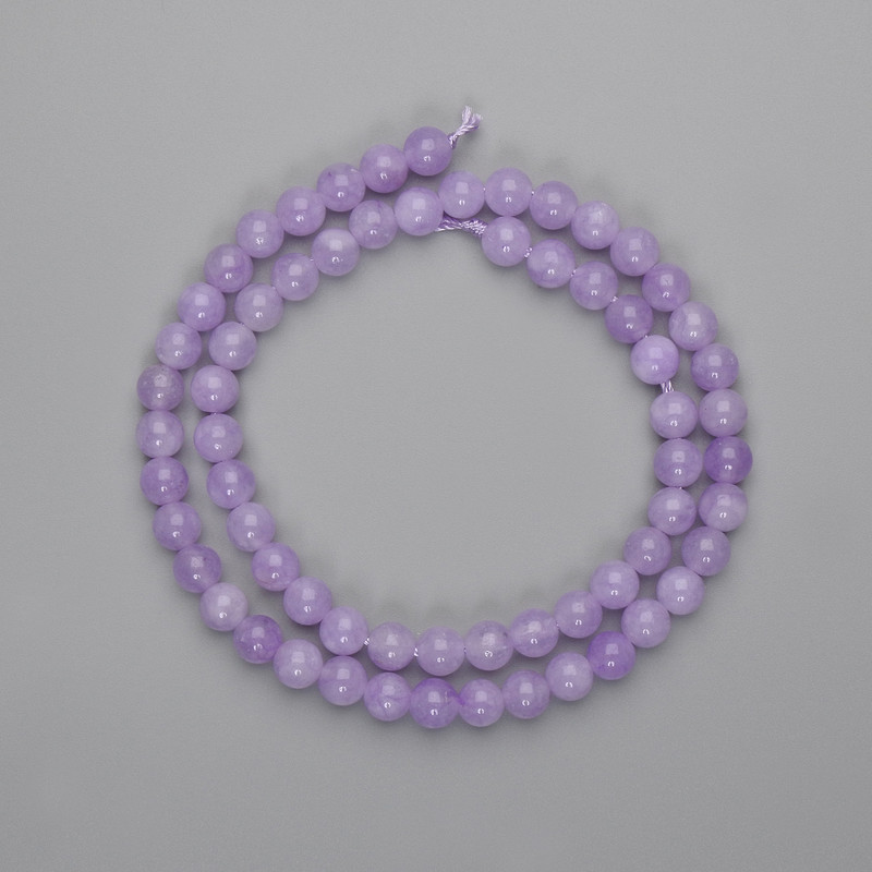 Perles de kunzite rondes et lisses 6 mm +-, longueur 38 cm