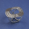 Broche-pince pour foulards et châles 37 mm ±, métal argenté, clip, diamètre 21 mm+