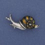 Broche Escargot argentée émaillée 39×22 mm+