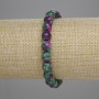 Bracelet zoïsite boule facettée 8 mm ±, longueur 18 cm ± élastique
