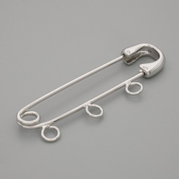 Base pour broche épingle 41 × 12 mm – métal argenté