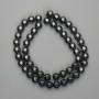 Perles d'hématite facettées rondes 8 mm +/-, longueur 39 cm+