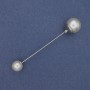 Broche-épingle avec perles de Majorque argentée