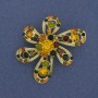 Broche Fleur strass métal doré 46 × 47 mm+