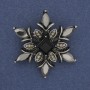 Broche-pendentif Accent, strass, métal argenté, 34 mm+