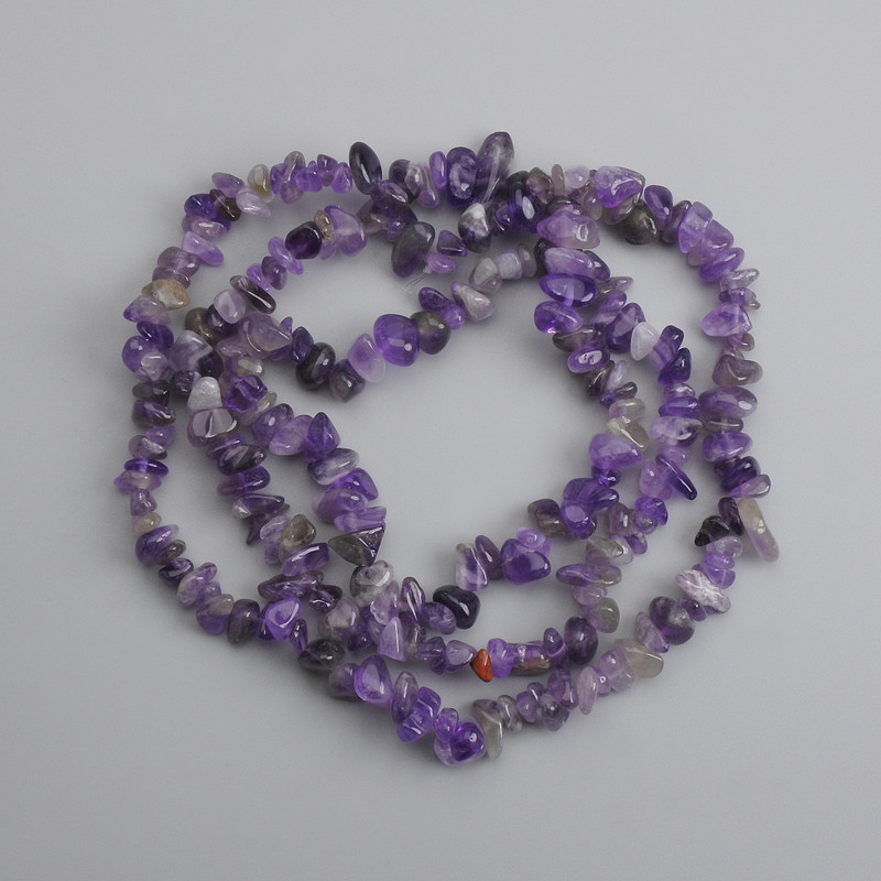 Perles d'améthyste en forme d'éclats, diamètre 7-11 × 3-5 mm ±, longueur 80 cm ±