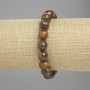Bracelet œil de tigre, perles facettées de 10 mm, longueur 18 cm, élastique
