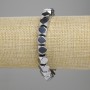 Bracelet en hématite multifacette 8×8 mm ± couleur argent, longueur 18 cm ± élastique