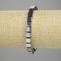 Bracelet en hématite – cubes, diamètre 6×6 mm ±, couleur argentée, longueur 18 cm ±, élastique