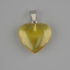 Pendentif cœur en quartz teinté 20×20 mm +-, longueur 30 mm+-