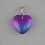Pendentif Cœur en quartz teinté 20×20 mm ±, longueur 30 mm+