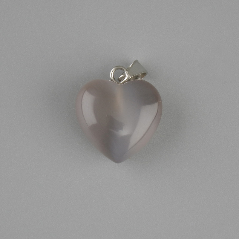 Pendentif Cœur d'agate fumée 15x15x22 mm+
