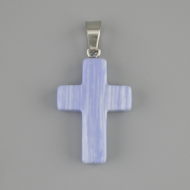 Pendentif croix en agate 25×18 mm ±, longueur 36 mm+