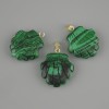 Pendentif «Coquille» en malachite 22×22 mm ±, longueur d'environ 30 mm ±