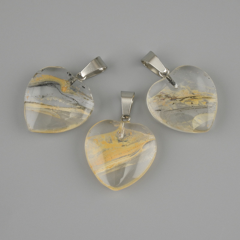 Pendentif Cœur (résine transparente) 21 × 21 × 30 mm+