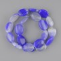 Perles d'agate ovales plates 19,5–20×15 mm +-, longueur 39 cm sur fil