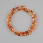 Perles de cornaline facettées en cube, diamètre 4–5 mm +-, longueur 39 cm+- sur fil