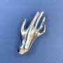 Broche-pendentif Main métal argenté 27 × 55 mm