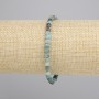 Bracelet chrysocolle facetté, cube 4x4 mm, longueur 18 cm, élastique
