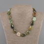 Collier d'agate ovale 20×15 mm, longueur environ 45 cm, avec fermoir