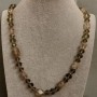 Collier en quartz teinté et cristal tchèque, longueur 84 cm+