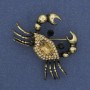 Broche Crabe strass métal doré 43 × 35 mm+